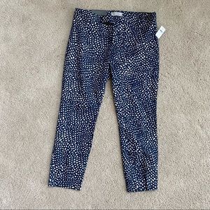New with tags Gap slim cropped navy blue patterned pants size 8
